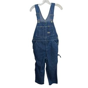 Vintage OshKosh Unisex Jean Denim Overalls Bibs Vestbak Kids Size 6 made in USA